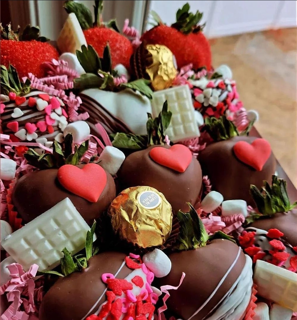 assortment of chocolate covered strawberries by pastry chef Lilac