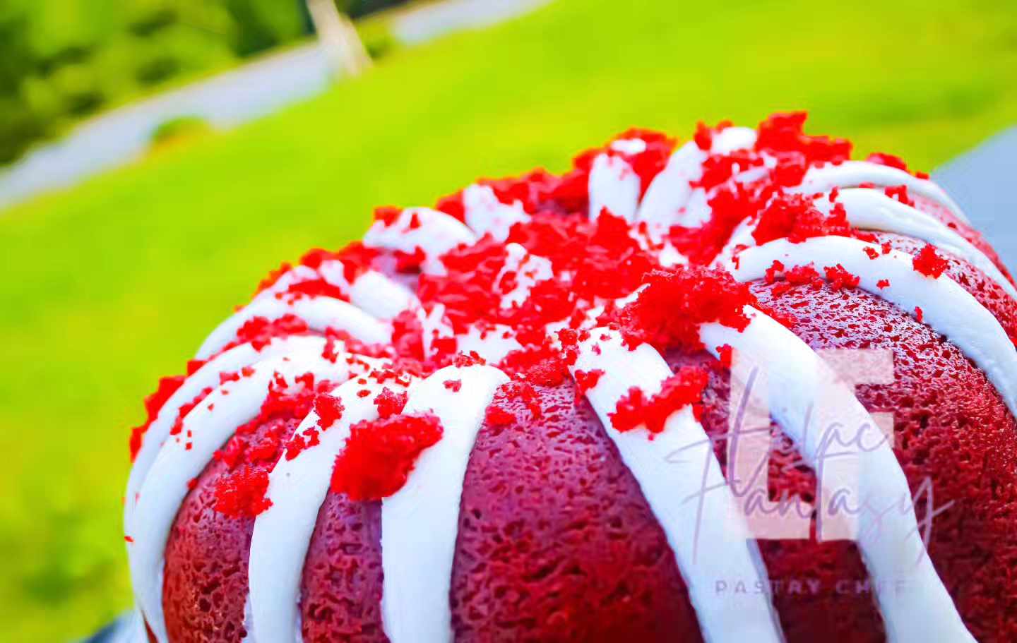 8-inch Red velvet bundt cake baked by pastry chef Lilac